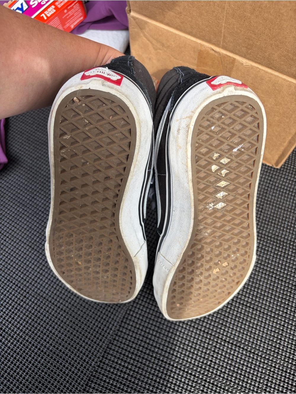 Vans Black and White Kids High-Top Sneakers - Picture 6 of 7